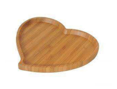 plateau bambou en forme de coeur