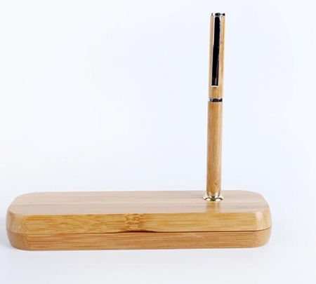 Stylo en bambou  AVEC SOCLE ET BOITE
