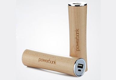 power bank en bois cylindre