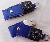 cl usb cuir avec boussole